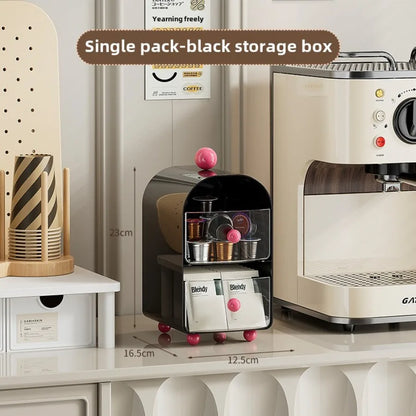 Desktop Coffee & Tea Organizer – Corner Storage Box Drawer for Office, Table, Capsules, and Tea Bags
