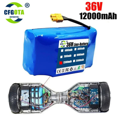 Genuine 36V 12Ah 10S2P Lithium-Ion Battery Pack — Rechargeable Battery for Electric Scooter, Hoverboard & Unicycle