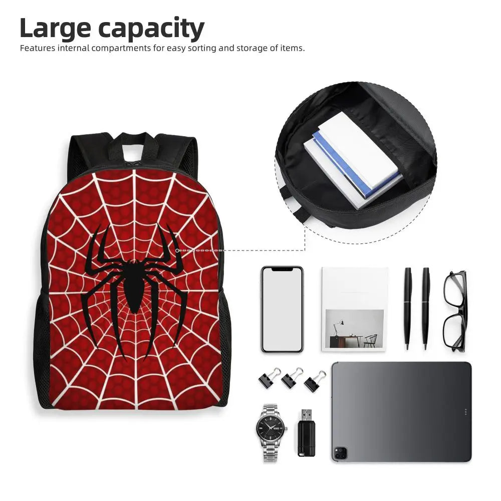 Custom Spider-Man Web Backpack – Water-Resistant School & College Bag for Men and Women