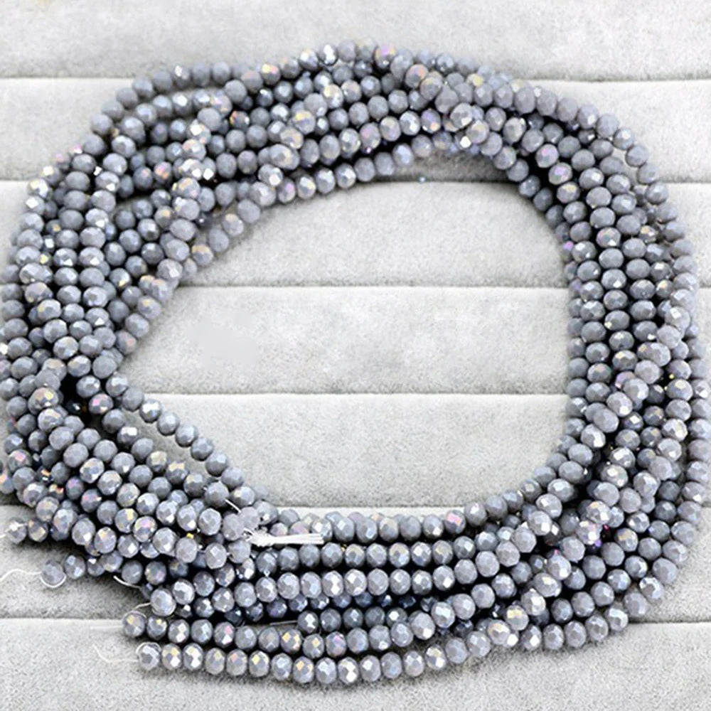 4mm/6mm/8mm Round Crystal Glass Beads – Faceted Spacer Loose Beads for DIY Jewelry Making & Needlework Craft Accessories