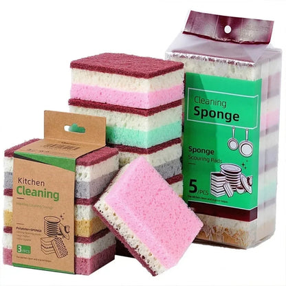 High-Density Sponge Cleaning Cloth — Non-Greasy Dishwashing & Kitchen Sponge for Pots, Bowls & Catering Use