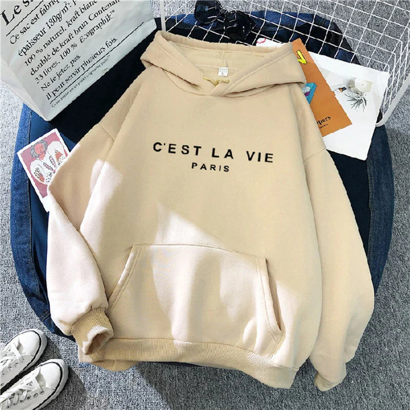 Women's Casual Print Loose Hoodie – Spring Long-Sleeve Harajuku Pullover Sweatshirt, Streetwear Style