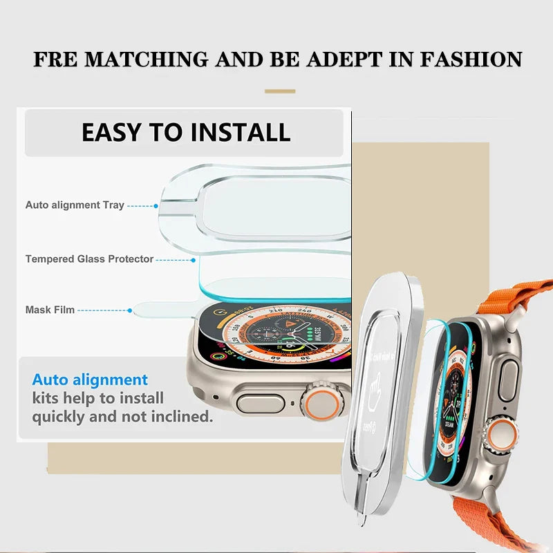 Tempered Glass Screen Protector for Apple Watch Ultra 2 49mm – HD Film with Alignment Tool, Easy Install Kit for iWatch Ultra