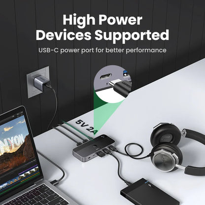 UGREEN USB 3.0 KVM Switch –  4 Devices Sharing Switcher for Keyboard, Mouse & Printer Control, High-Speed USB Hub Selector