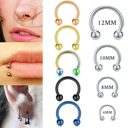 Stainless Steel Nose & Septum Rings – 12G/14G/16G/20G Piercings for Women & Men, Helix & Body Jewelry