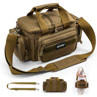Goture 600D Oxford Fabric Fishing Bag - Durable High Capacity Crossbody Shoulder Bag for Men, Outdoor Gear Storage