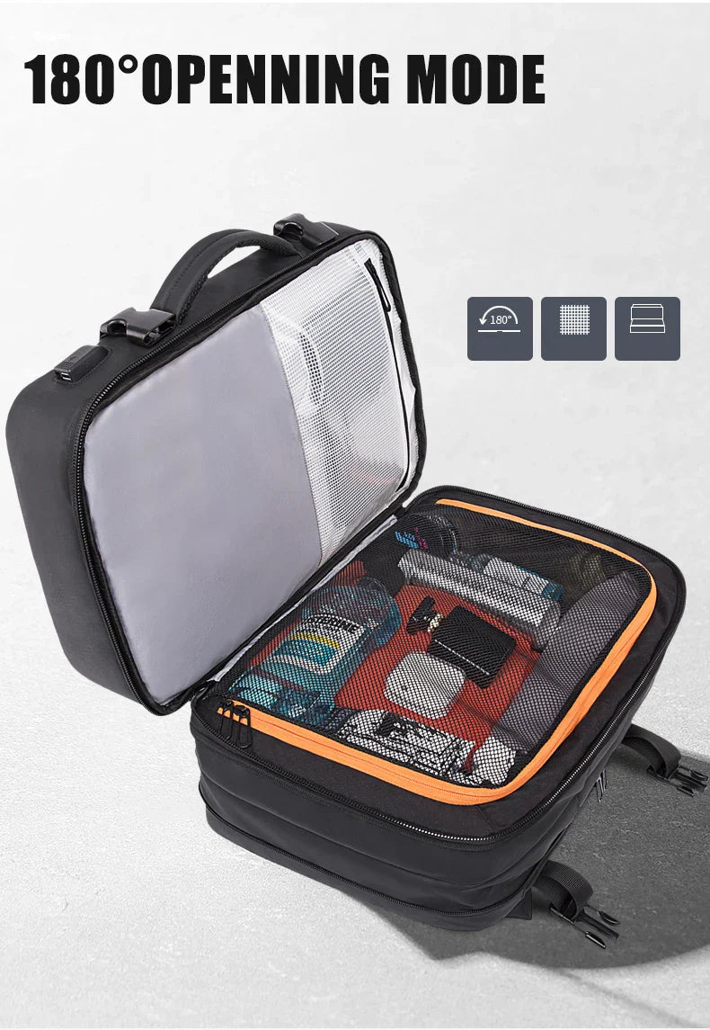 BANGE Expandable Men’s Waterproof Laptop Backpack – 17.3" Large Capacity Hiking & Travel Bag