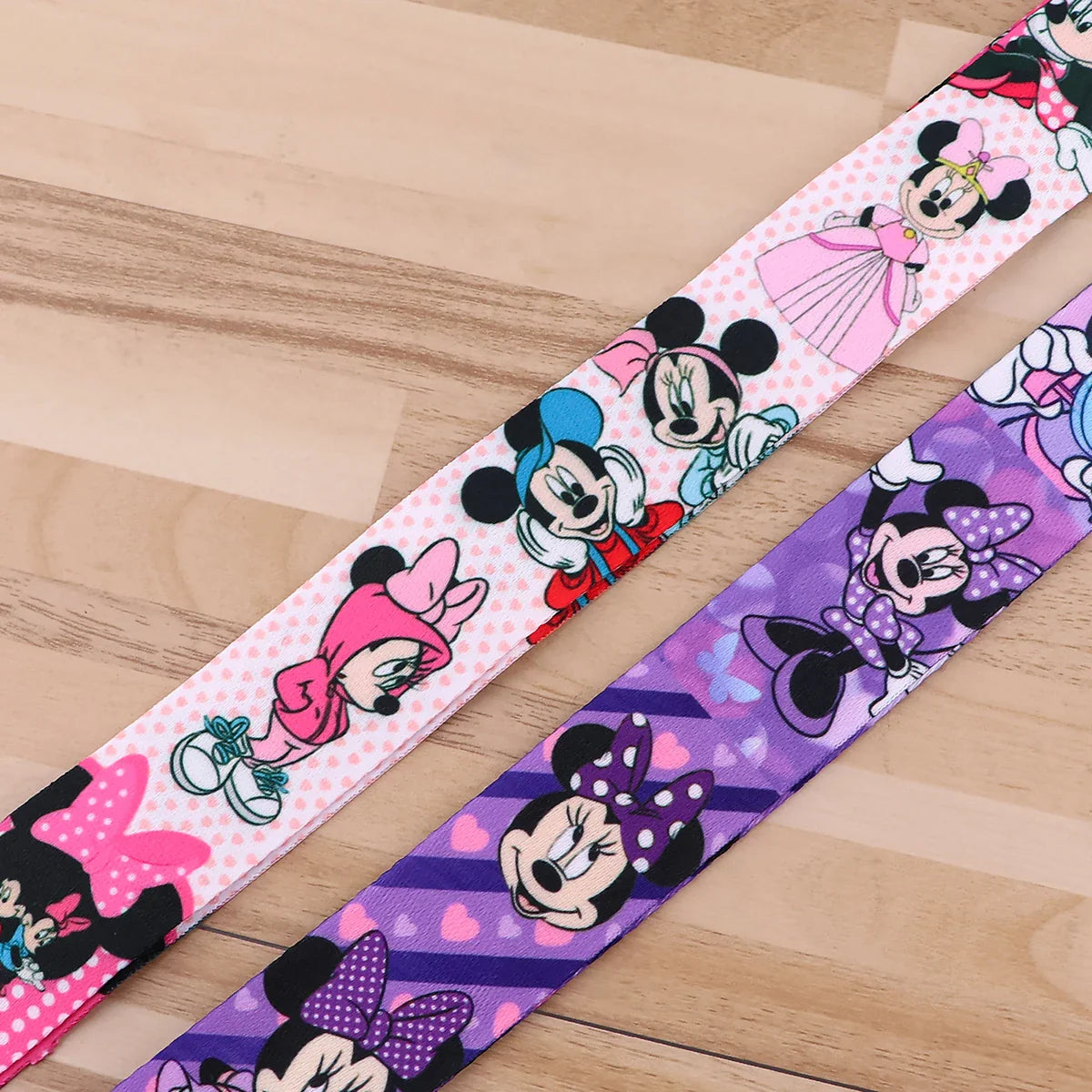 Mickey Minnie Strap Lanyard for Keys – Keychain Badge Holder, ID Card, Credit Card, Mobile Phone Charm Accessories