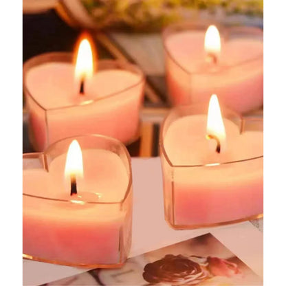 9pcs Heart-Shaped Scented Tea Candles – Valentine's Day Romantic Love Candles for Proposals, Weddings, & Anniversaries