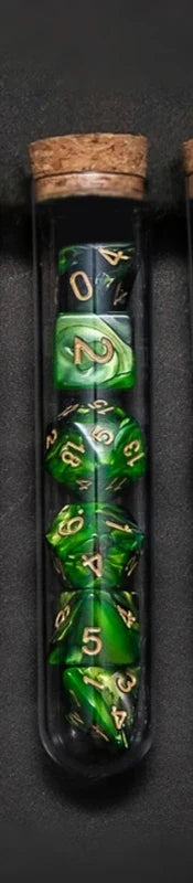 7Pcs Transparent RPG Dice Set - Polyhedral D&D COC Dice with Fantasy Potion Flask for Tabletop Games