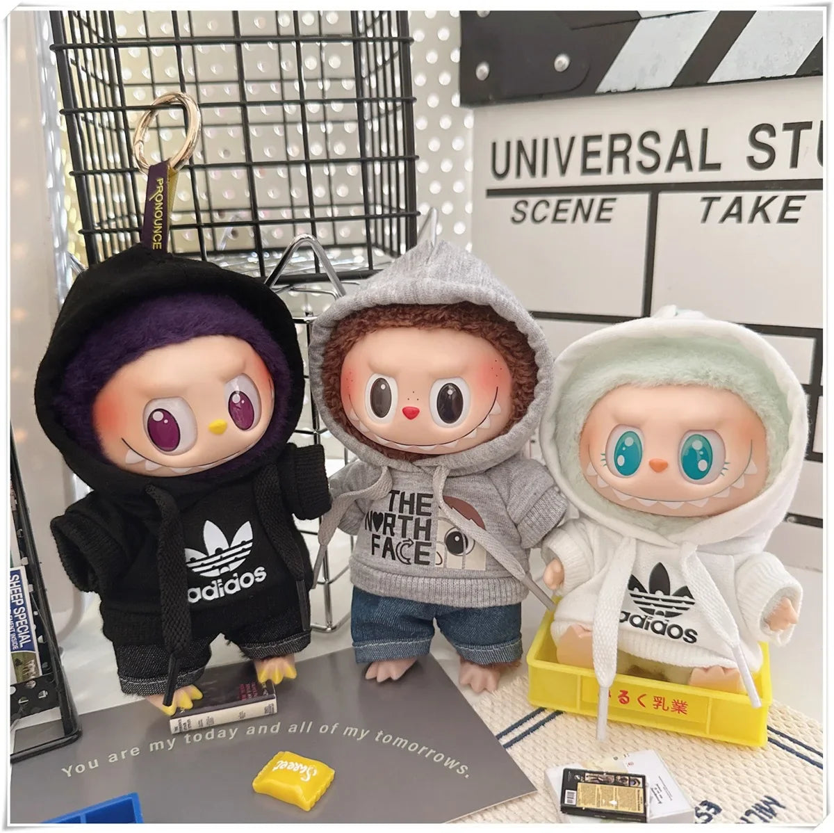 15/17cm Labubu V1 V2 Doll Clothing Set – Fashion Hoodie & Pants, Korean Idol Style DIY Accessories Toy Gift