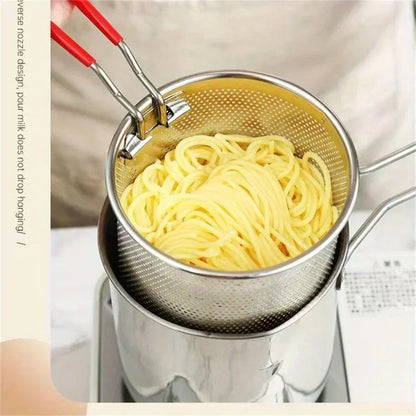 Stainless Steel Mini Fryer – Household Oil Pot with Filter for French Fries & Chicken Wings