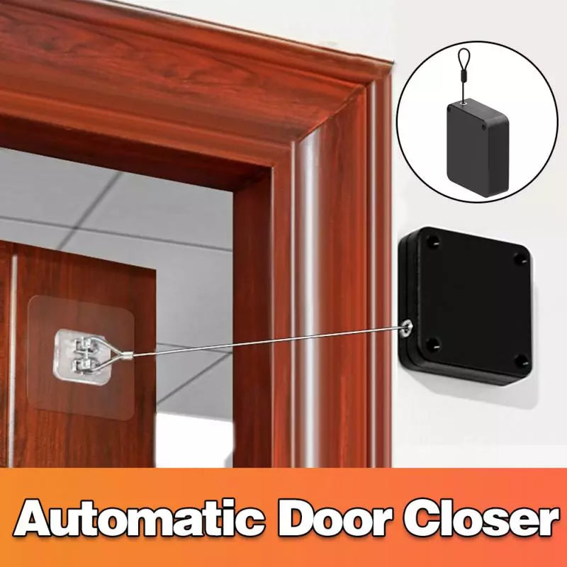 Automatic Sensor Door Closer - Punch-free, Adjustable Surface Door Stopper - Effortless Home Improvement for Self-Closing Doors