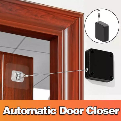 Automatic Sensor Door Closer - Punch-free, Adjustable Surface Door Stopper - Effortless Home Improvement for Self-Closing Doors