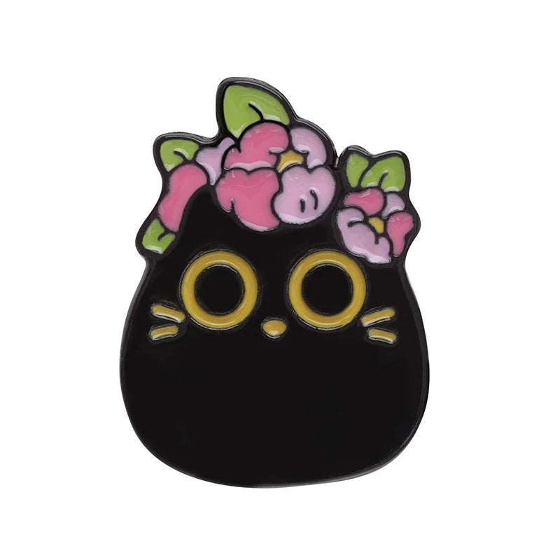 Cute Black Cat Enamel Pin – Tiny Cartoon Animal Metal Brooch Badge Jewelry Accessory Gift
