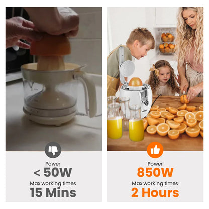 MIUI 850W Citrus Juicer - Stainless Steel Orange & Lemon Electric Juicer with Hard-Core Press and Aluminum Die-Casting Handle