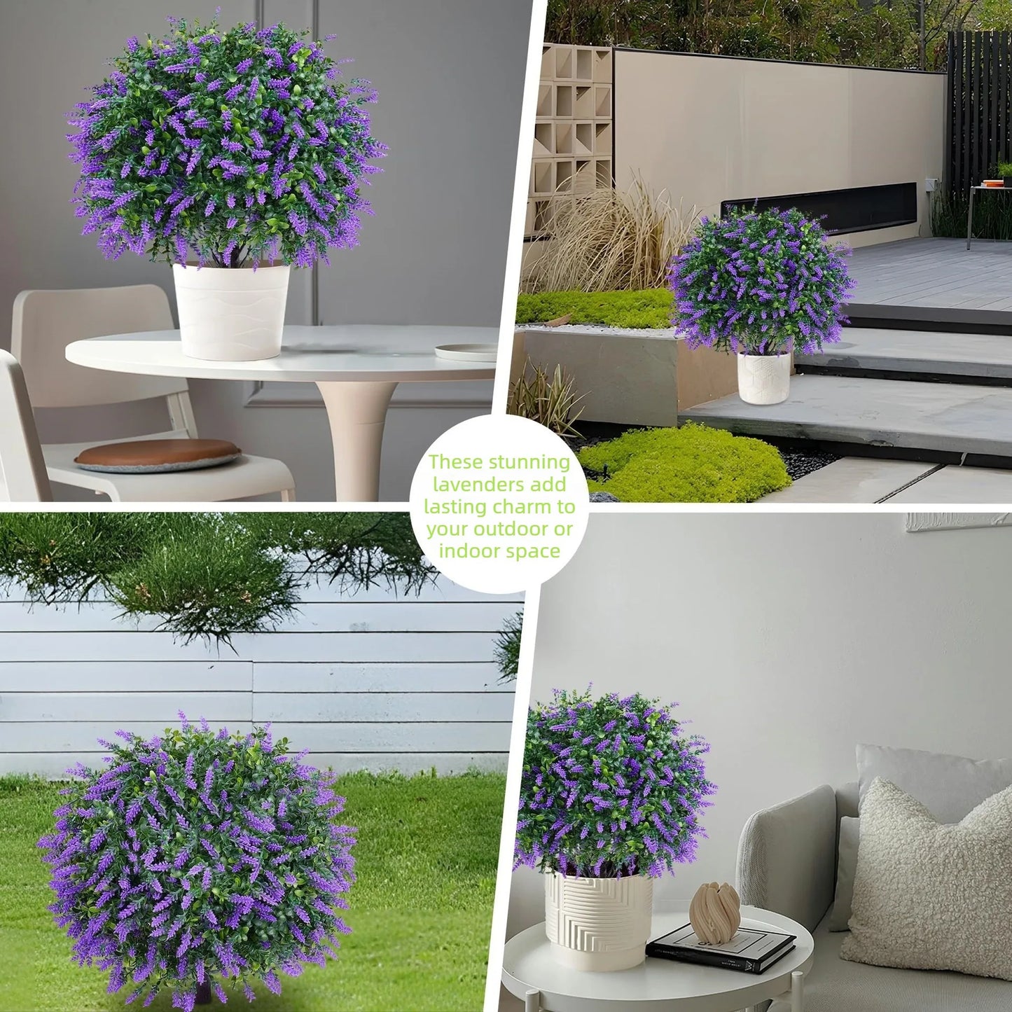 Artificial Lavender Tree - UV-Resistant Faux Greenery Plant for Garden & Porch Decor