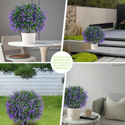 Artificial Lavender Tree - UV-Resistant Faux Greenery Plant for Garden & Porch Decor