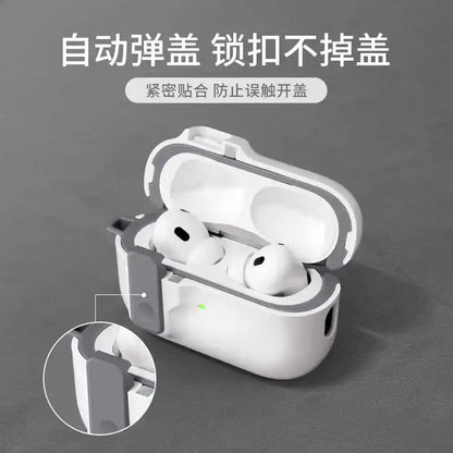 2024 New Hard Hybrid Protector Case for AirPods 4 (USB-C) — Magnetic Lid Lock Luxury Cover for Apple AirPods 4
