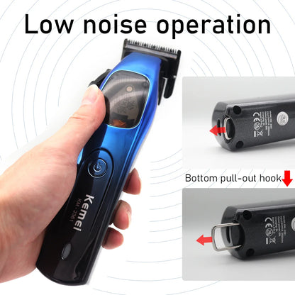 Kemei 2361 Professional Hair Clipper – 10000RPM Magnetic Motor, DLC Blade, Base Charger, Hair Trimmer for Men