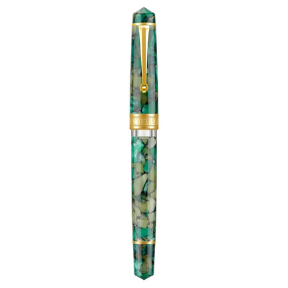 Asvine P20 Piston Filling Fountain Pen – Acrylic with Beautiful Patterns, EF/F/M Nib, Golden Clip, Smooth Writing Office Gift Pen