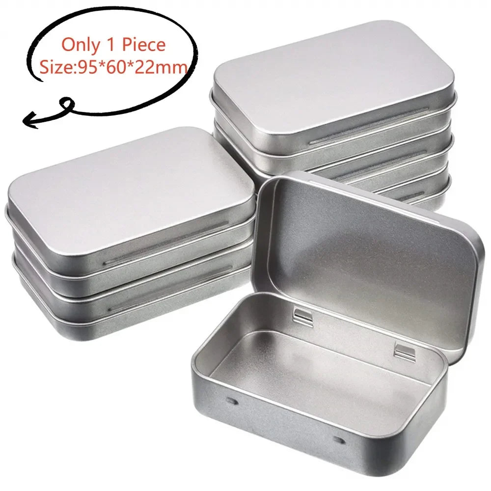 Square Silver Tin Storage Boxes – Small Metal Box for Jewelry, Keys, Coins & Wedding Candy