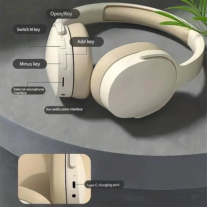 New Wireless Bluetooth Over-Ear Headphones – HiFi Stereo Headset with Mic, TF/AUX Music Player & Sports Earphones