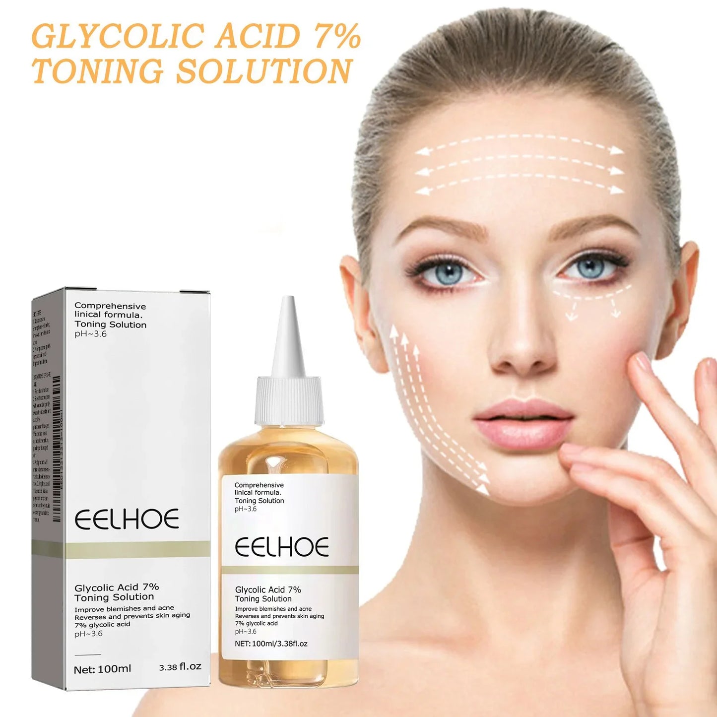 100ML Glycolic Acid Toner – Ordinary Acne Remover, Lifting & Firming, Wrinkle Reduction, Glowing Facial Skincare Gift