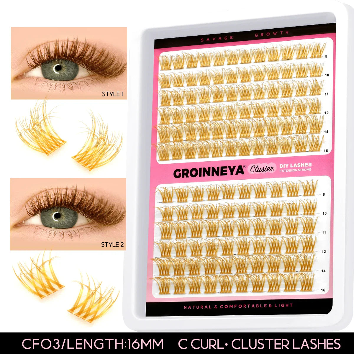Lash Clusters Extension Kit – Fake Eyelashes Set with Lash Bond, Seal, and Applicator Tool for Makeup