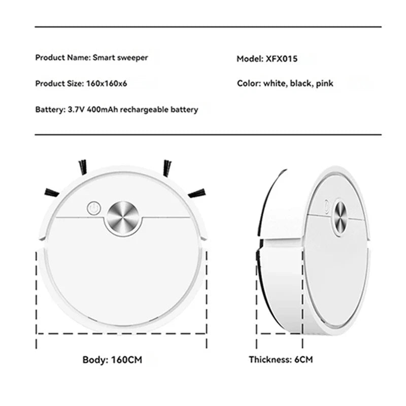Smart Mini Vacuum Cleaning Robot with Mopping, Suction, and Sweeping Function, Fully Automatic Home Cleaning Robot