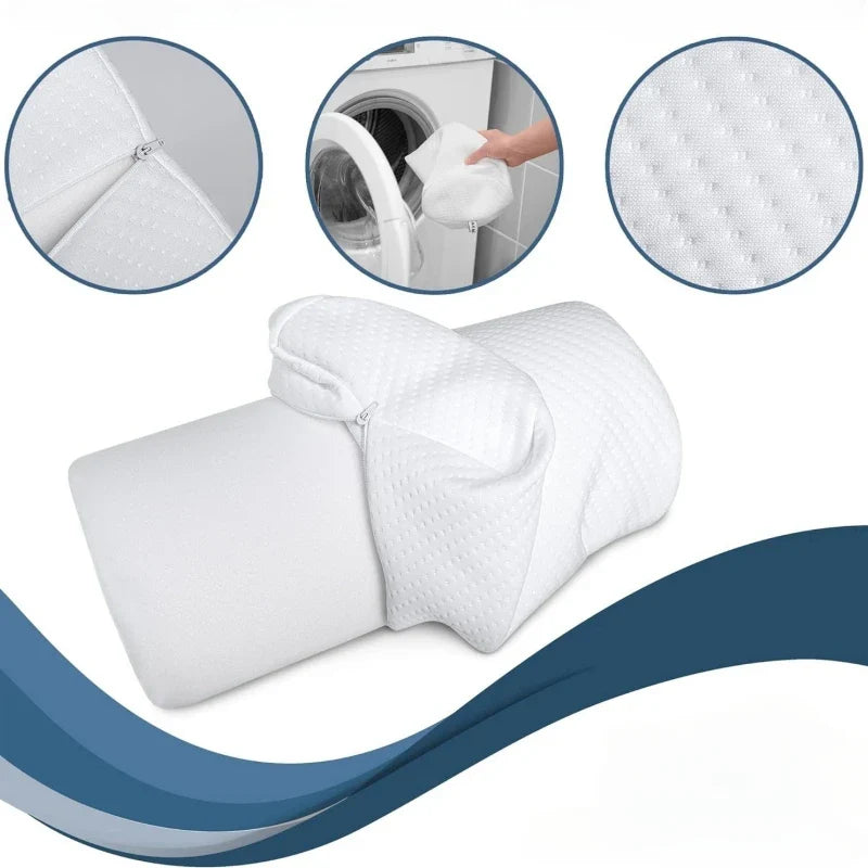 Comfort Memory Foam Bolster Pillow — Cotton Cover Lumbar Support for Legs, Back & Head, Semi-Roll Cushion