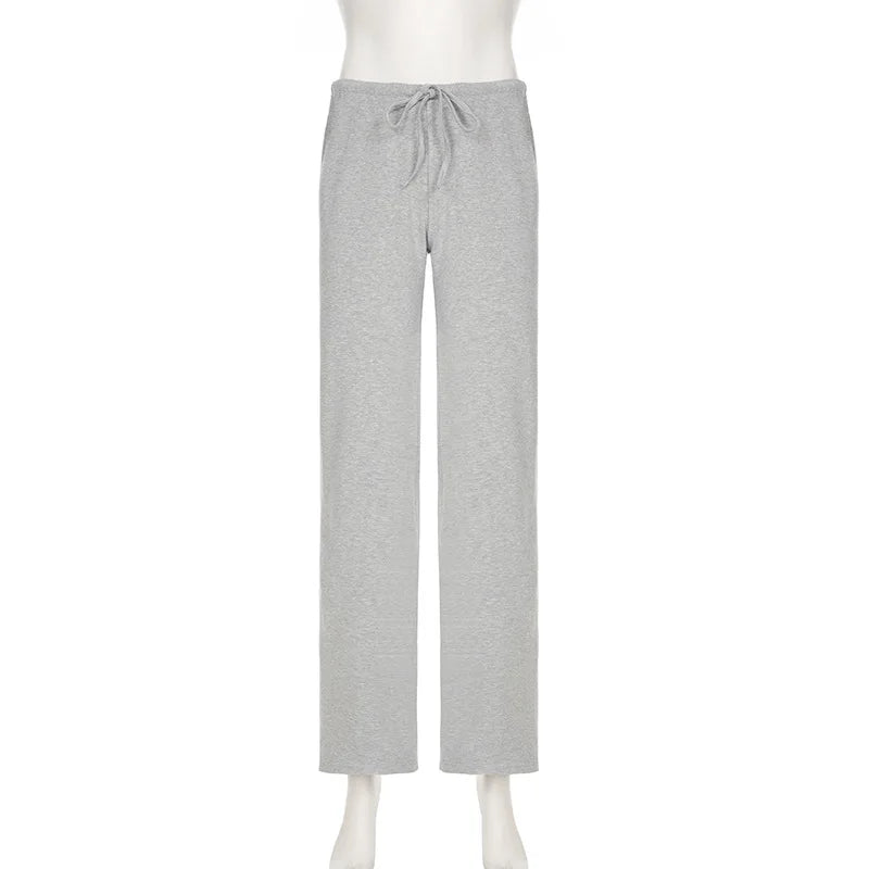 Apprabant Women’s Casual Fashion Set – Drawstring High-Waist Trousers with Plush Loose Pants and Lace-Up Flared Sleeve V-Neck Top