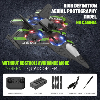 RC Plane with Camera – Remote Control Helicopter, Obstacle Avoidance, 2.4G EPP Foam Fighter Aircraft for Kids