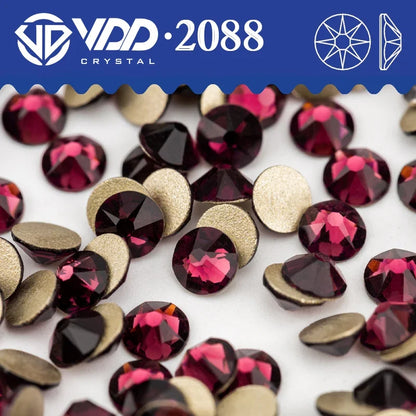 VDD Non Hot Fix Crystal Nail Art Rhinestones - 2088 Flower Flatback Gems for DIY Nail Decorations