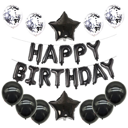 16-Inch Happy Birthday Foil Balloons Set – Pink & Blue Letter Balloons for Birthday Party Decoration