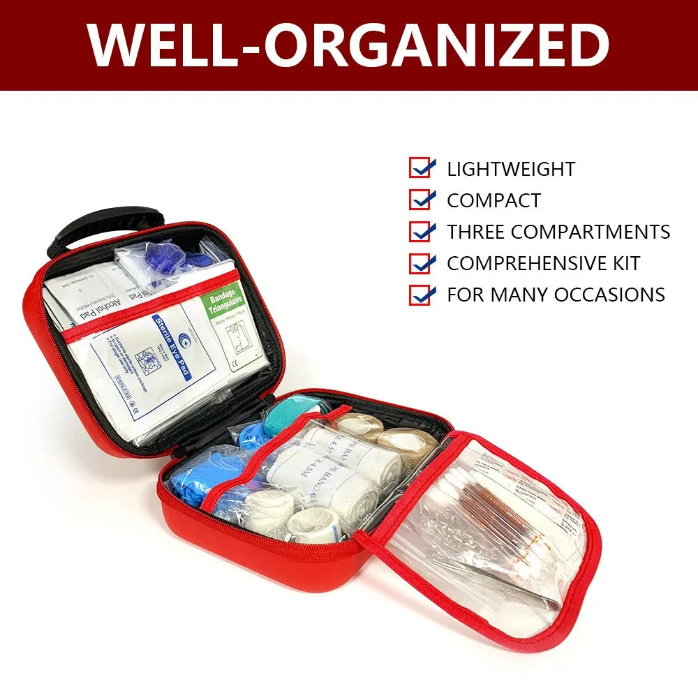 Waterproof PU First Aid Bag - Compact Empty Medical Kit for Outdoor Travel, Car, Home, and Camping Emergencies
