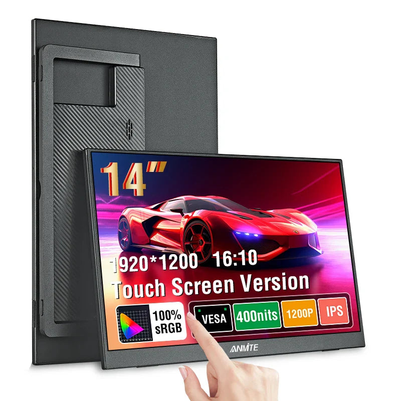 14-Inch Portable Touch Monitor – Non-Touch Optional 16:10 400cd/m² Gaming Display for Xbox, PS4/PS5, Switch & Laptop