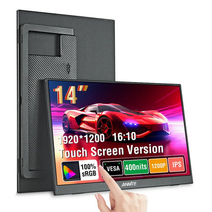 14-Inch Portable Touch Monitor – Non-Touch Optional 16:10 400cd/m² Gaming Display for Xbox, PS4/PS5, Switch & Laptop