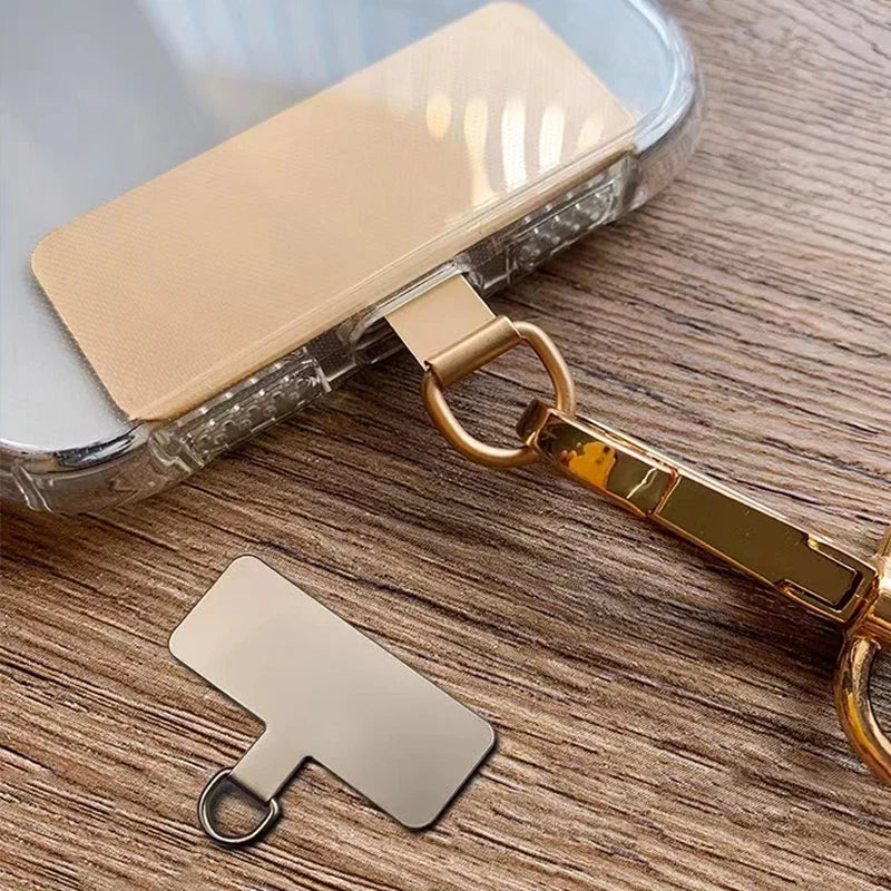 Universal Metal Phone Lanyard Gasket Patch - Durable Ultra Thin Sling Rope Card Clip Strap for Mobile Phones - Hang Cord Tab, 1/4 pcs