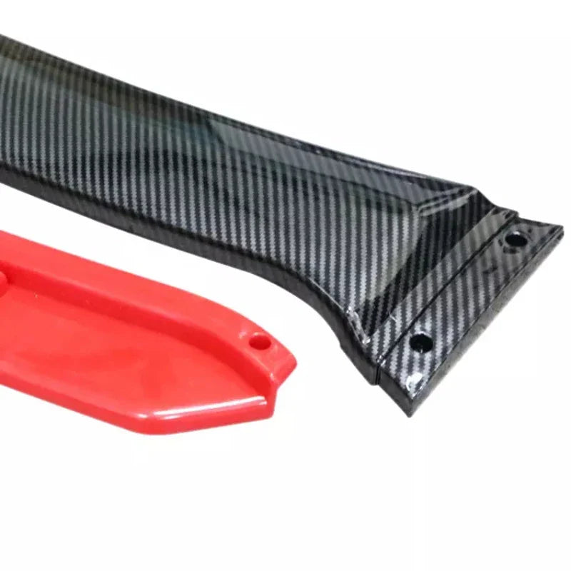 Universal Car Front Bumper Lip Spoiler Kit - 4PCS White Carbon Fiber Splitter & ABS Plastic Diffuser