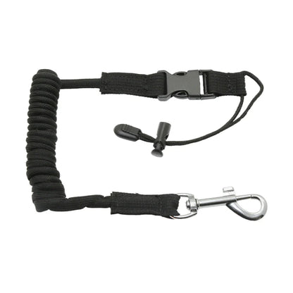 Elastic Kayak Paddle Leash — Adjustable Coiled Lanyard with Safety Hook for Fishing Rods