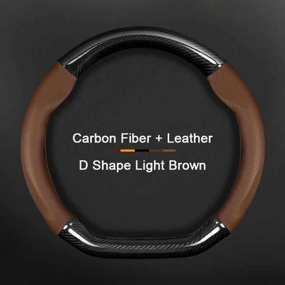 Hyundai Carbon-Fiber Leather Steering Wheel Cover — Fits i20/i30/i40/ix25/ix35/ix55/Elantra/Tucson/Sonata/Solaris/Palisade/Nexo