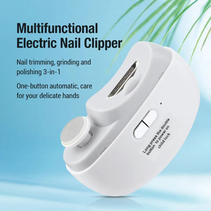 Rechargeable Electric Nail Clipper & Trimmer for Baby and Adult - Grinding, Polishing, and Automatic Manicure with LED Light