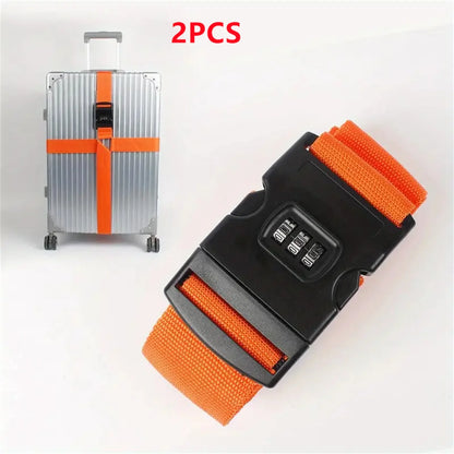Adjustable Anti-Theft Luggage Strap — Password Lock Baggage Belt for Suitcase & Travel Bags