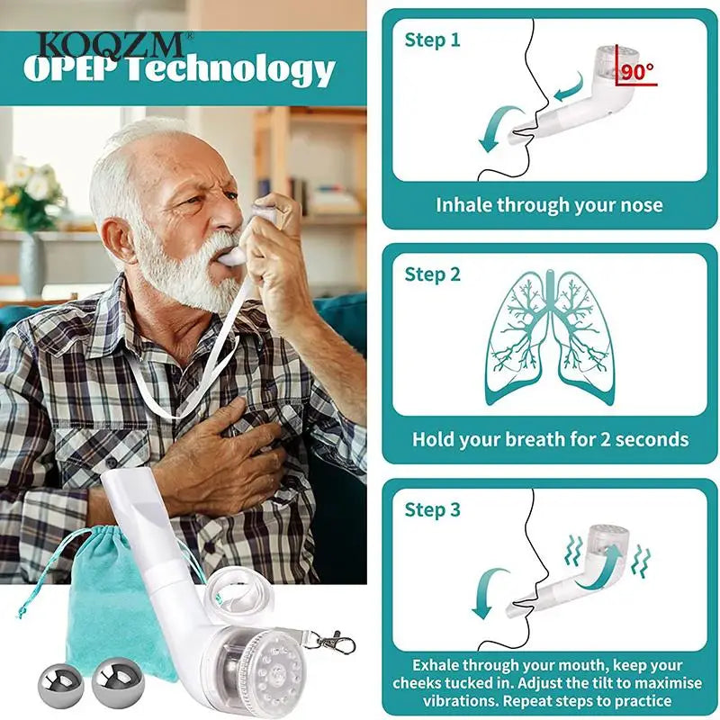 NEW Mucus Removal Device - Lung Expander & Respiratory Trainer for Phlegm Removal and Drug-Free OPEP Therapy