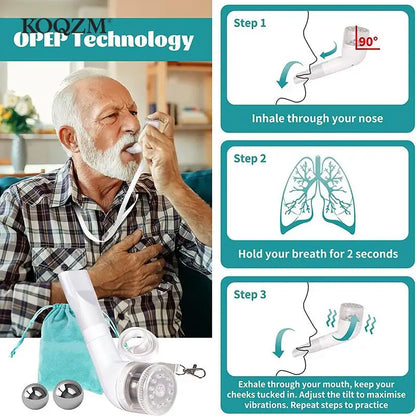 NEW Mucus Removal Device - Lung Expander & Respiratory Trainer for Phlegm Removal and Drug-Free OPEP Therapy
