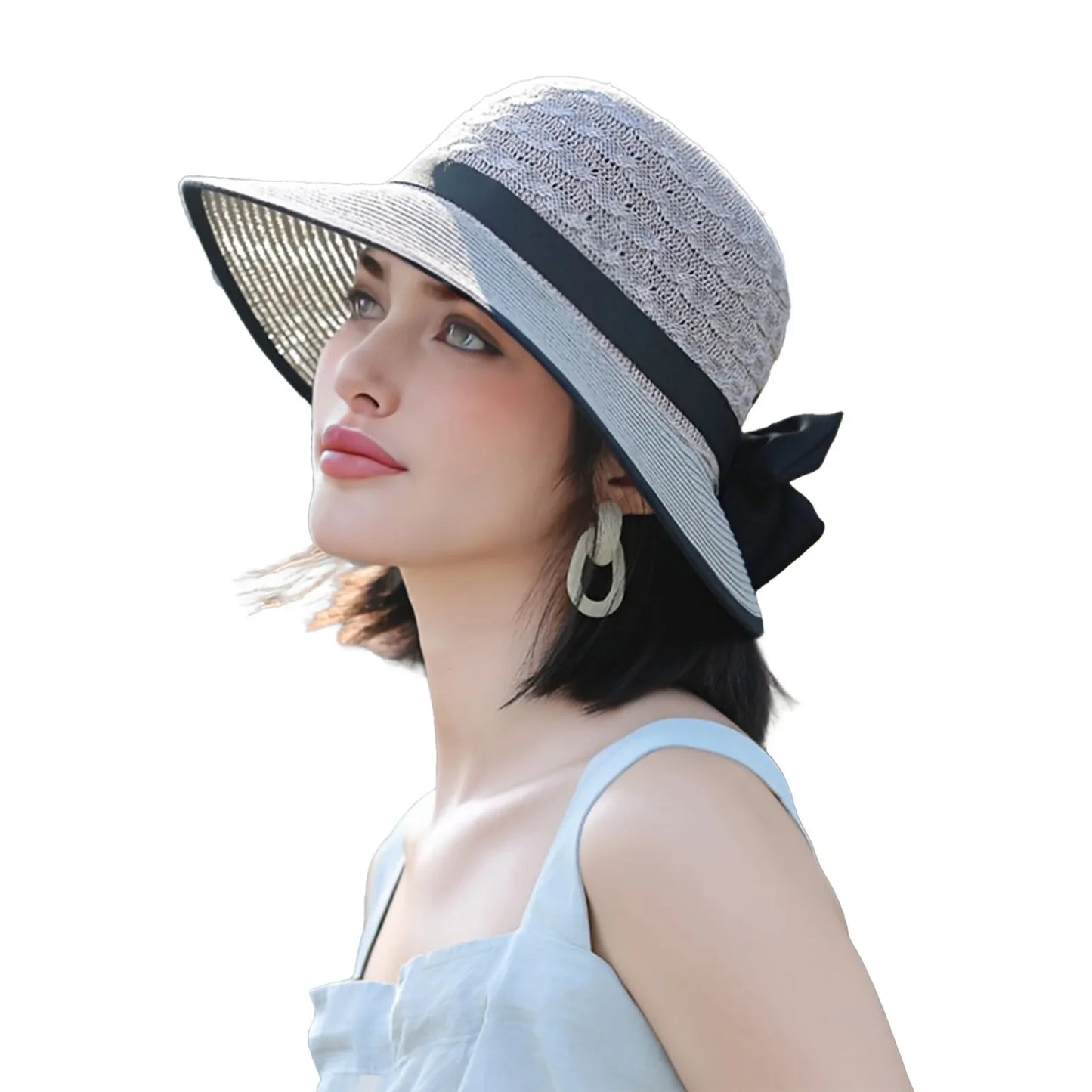 Women’s Wide Brim Straw Sun Hat – Summer Beach Vacation Hat with Sun Protection for Spring, Summer & Fall