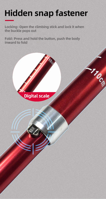 5-Section Foldable Trekking Pole – Portable Hiking Stick for Nordic, Elderly & Camping, Telescopic & Easy to Carry