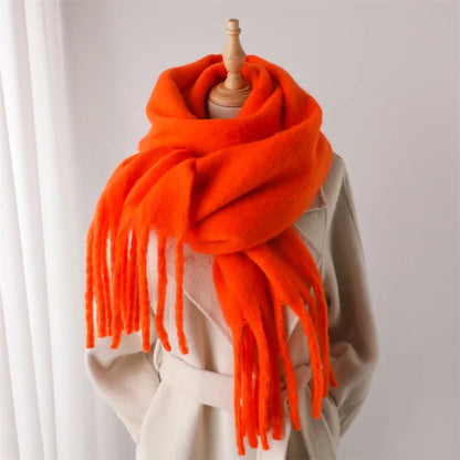 Women’s Winter Cashmere Scarf – Thick Soft Pashmina Shawl with Tassels, Warm Blanket Wrap & Long Poncho Echarpe
