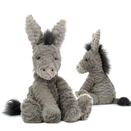 23/40/60cm Cute Burro Plush Toy — Grey Donkey Stuffed Animal, Soft Baby & Infant Doll, Birthday Gift & Room Decor